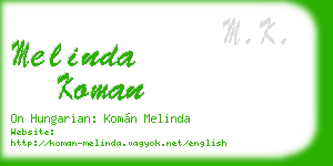 melinda koman business card
